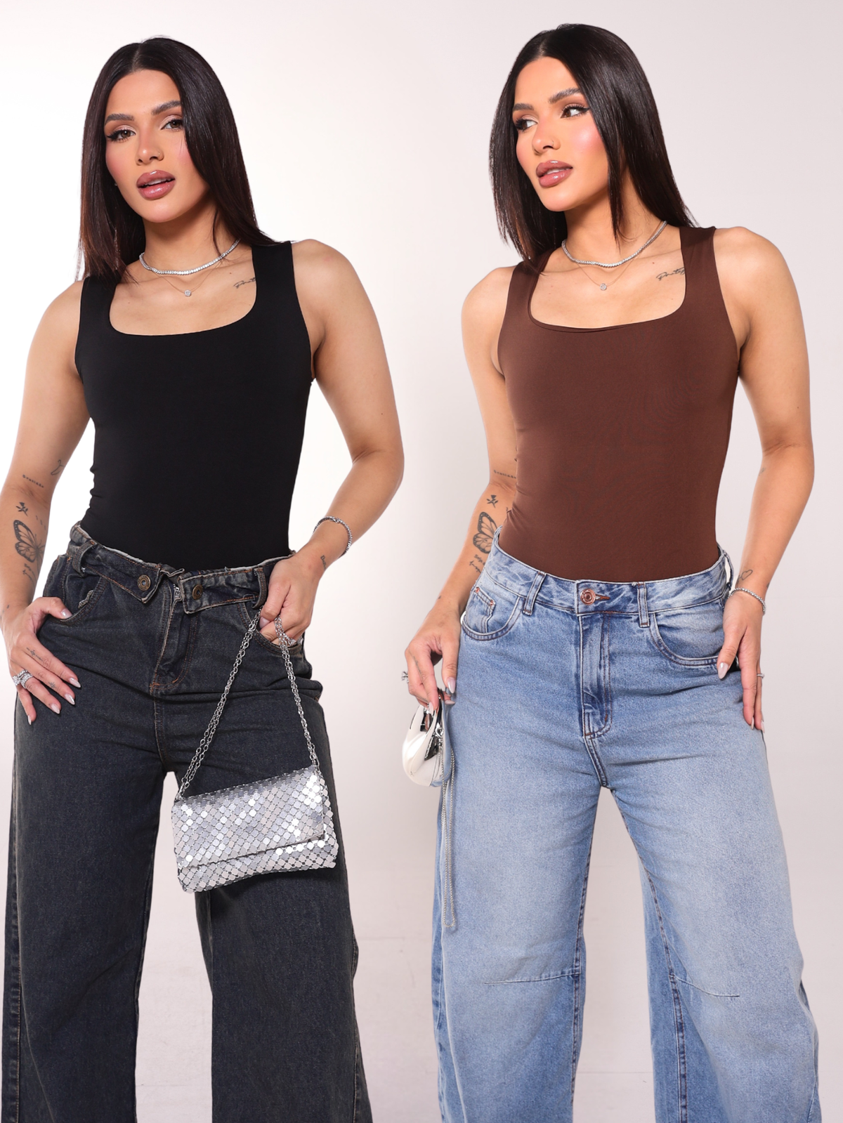 Kit 2 Body Quadrado Feminino