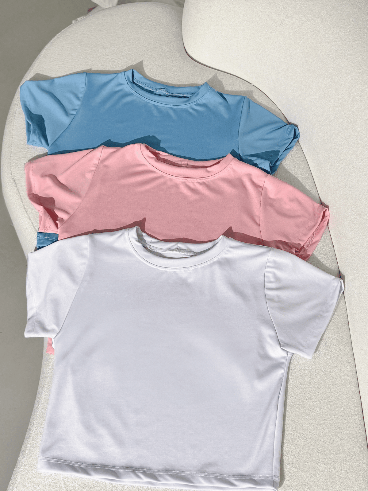 Kit 3 Blusa Curta Feminina