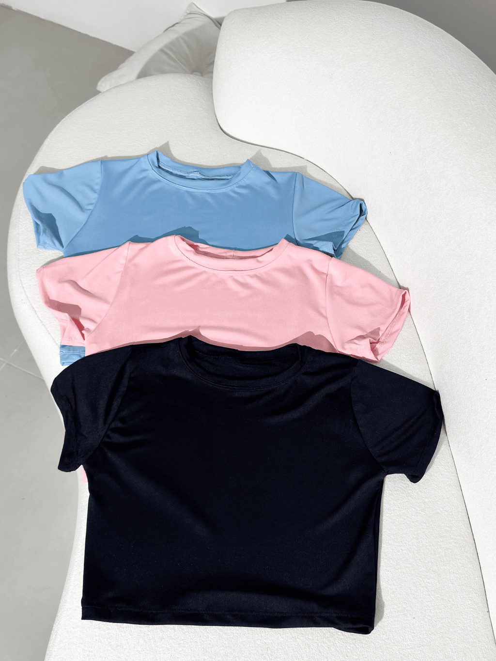 Kit 3 Blusa Curta Feminina
