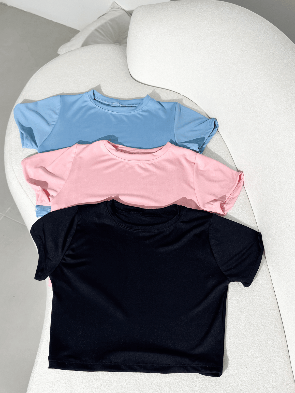 Kit 3 Blusa Curta Feminina