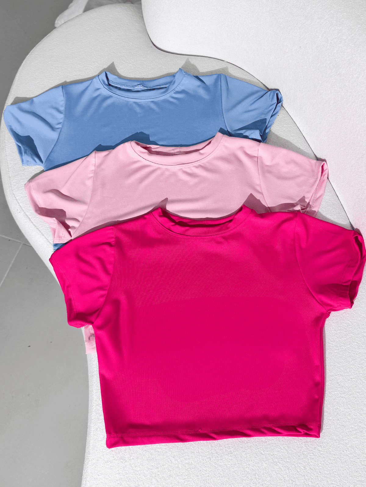 Kit 3 Blusa Curta Feminina