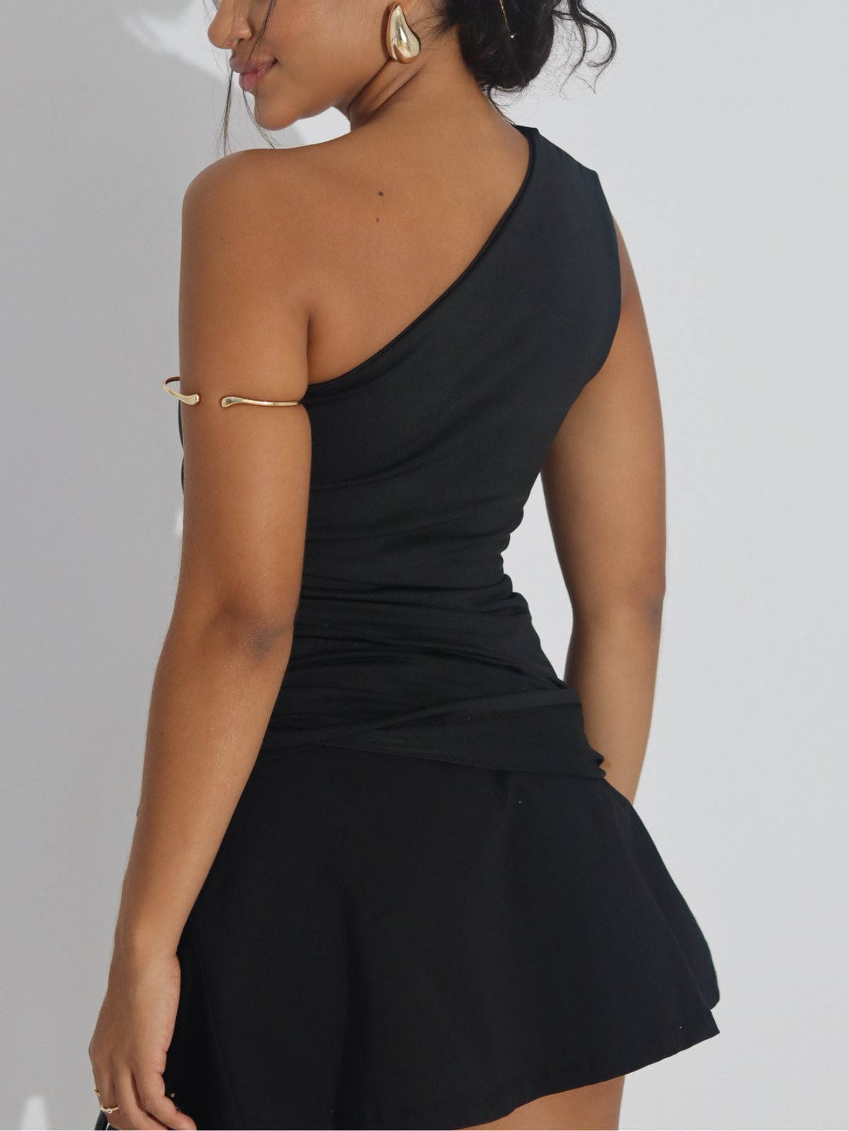 Blusa Alça Única Franzida Assimétrica