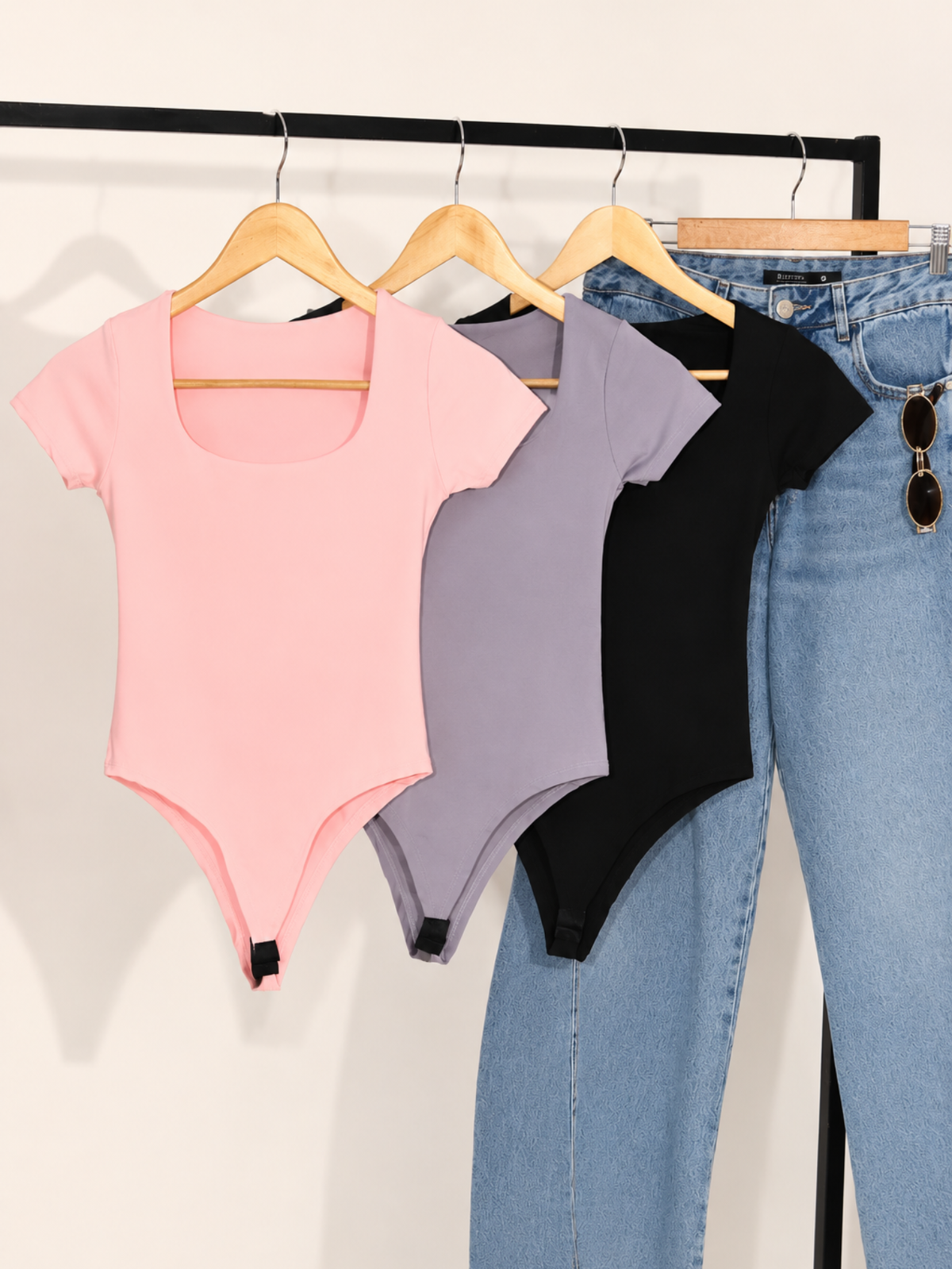Kit 3 Body Manguinha Feminino
