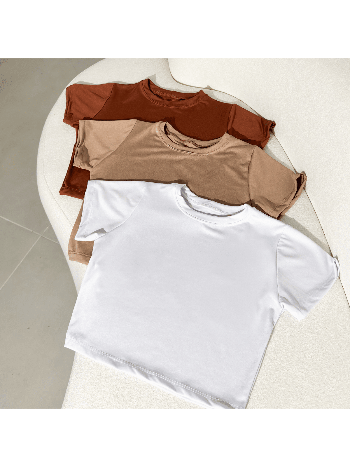 Kit 3 Blusa Curta Feminina