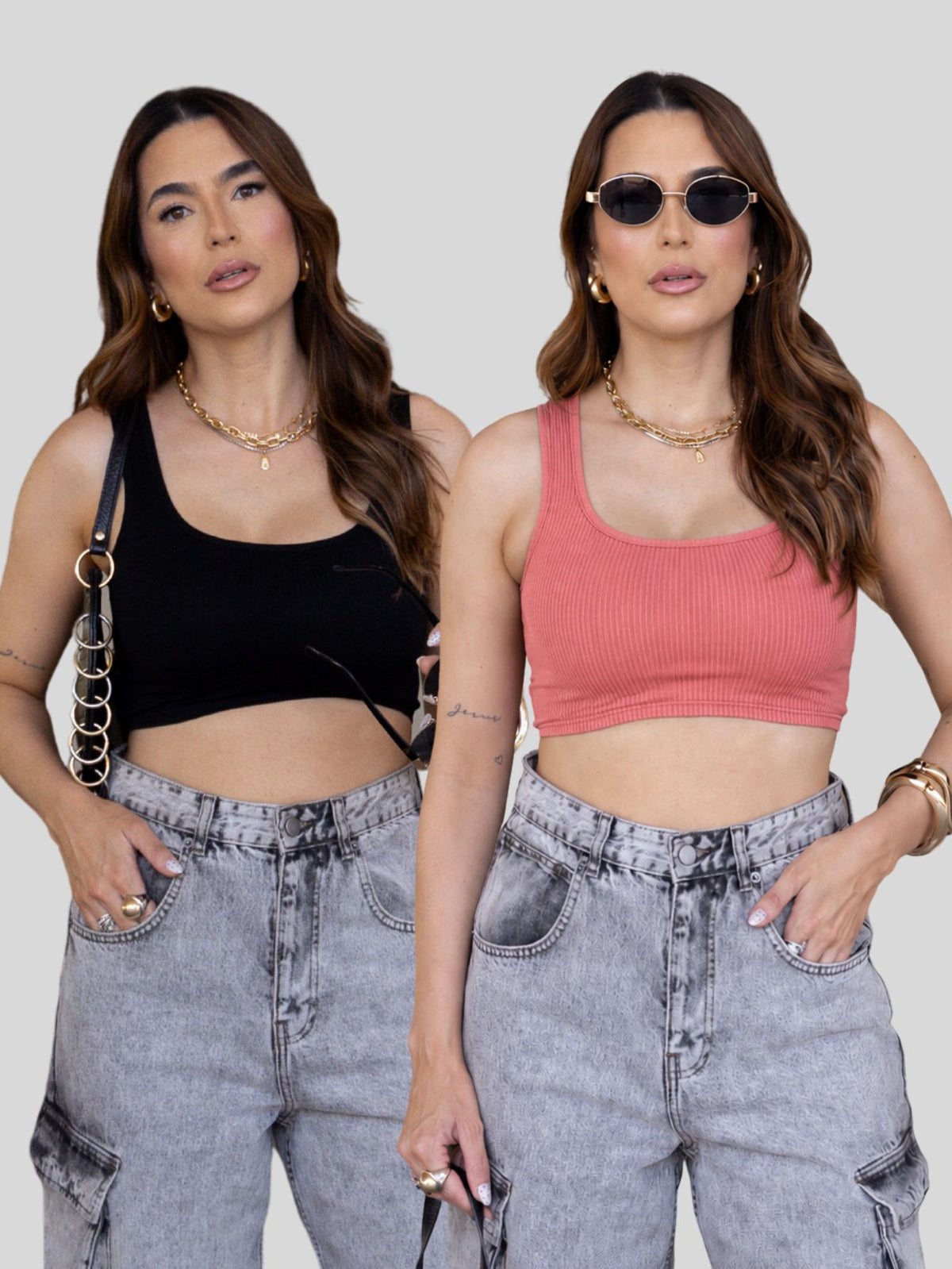 Kit 2 Top Canelado Alcinha Feminino