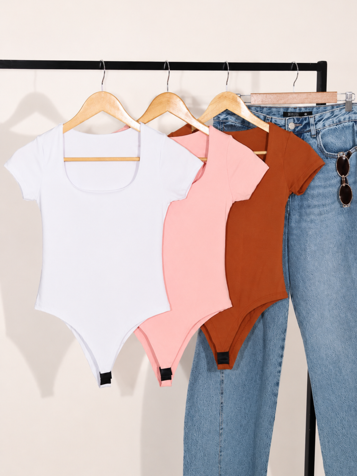 Kit 3 Body Manguinha Feminino