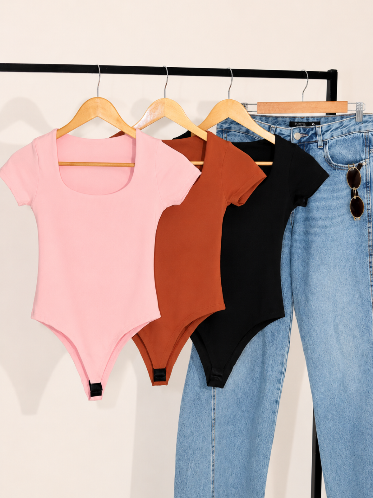 Kit 3 Body Manguinha Feminino