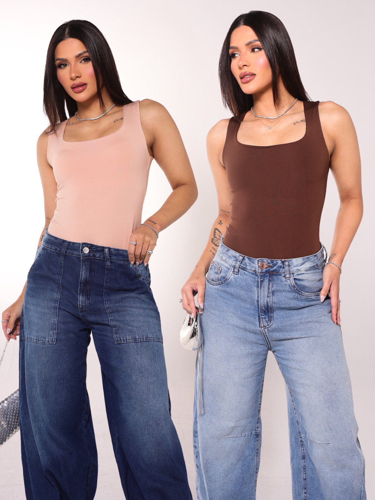 Kit 2 Body Quadrado Feminino