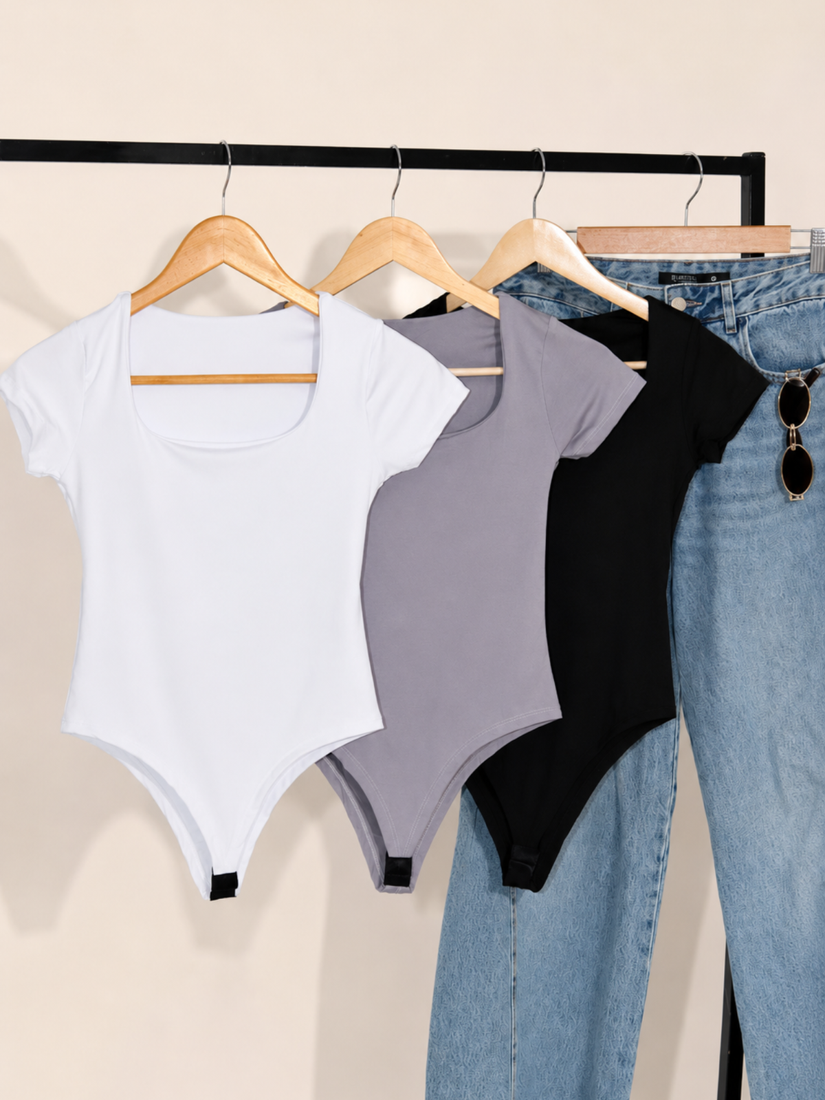 Kit 3 Body Manguinha Feminino