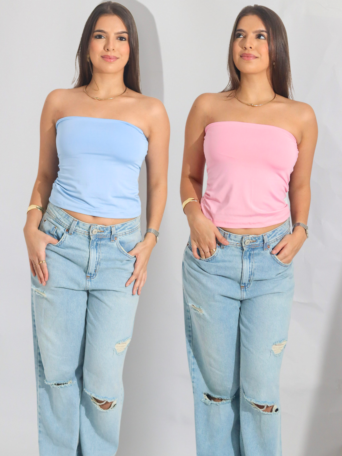 Kit 2 Cropped feminino Tube top