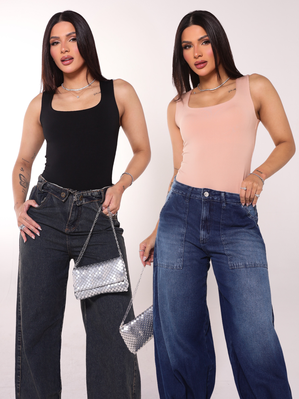 Kit 2 Body Quadrado Feminino
