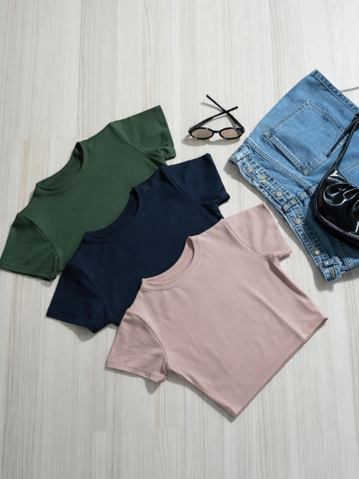 Kit 3 Blusa Curta Feminina